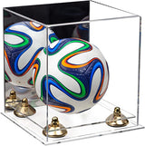 Mini/Miniature (not Full Size) Soccer Ball Display Case - Mirror No Wall Mounts (B03/A015)