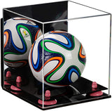 Mini/Miniature (not Full Size) Soccer Ball Display Case - Mirror Wall Mounts (B03/A015)