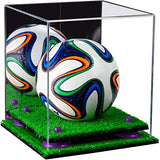 Mini/Miniature (not Full Size) Soccer Ball Display Case - Mirror No Wall Mounts (B03/A015)