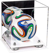 Mini/Miniature (not Full Size) Soccer Ball Display Case - Mirror No Wall Mounts (B03/A015)