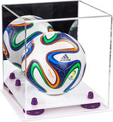 Mini/Miniature (not Full Size) Soccer Ball Display Case - Mirror No Wall Mounts (B03/A015)