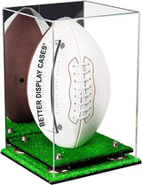 Full-Size Football Display Case Vertical - Mirror No Wall Mounts (B42/A060)