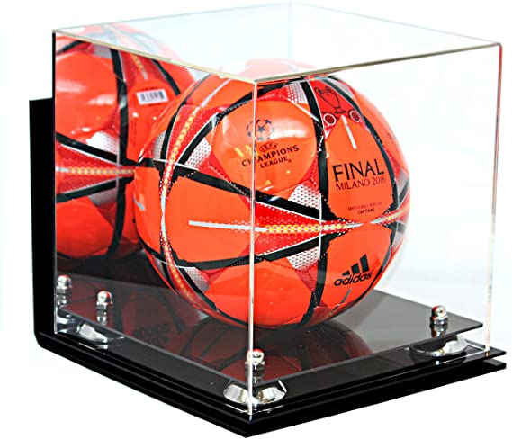 Acrylic Soccer Ball Display Case - Mirror Wall Mounts (B02/A027)