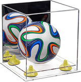 Mini/Miniature (not Full Size) Soccer Ball Display Case - Mirror No Wall Mounts (B03/A015)