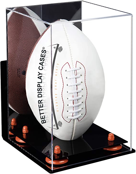 Full-Size Football Display Case Vertical - Mirror Wall Mount (B42/A060)