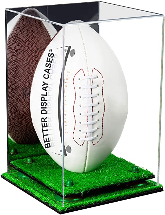 Full-Size Football Display Case Vertical - Mirror No Wall Mounts (B42/A060)
