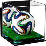 Mini/Miniature (not Full Size) Soccer Ball Display Case - Mirror Wall Mounts (B03/A015)