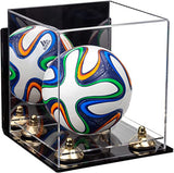 Mini/Miniature (not Full Size) Soccer Ball Display Case - Mirror Wall Mount  (B03/A015)