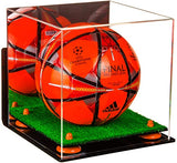 Acrylic Soccer Ball Display Case - Mirror Wall Mounts (B02/A027)