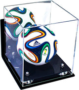 Mini/Miniature (not Full Size) Soccer Ball Display Case - Mirror Wall Mount  (B03/A015)