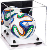 Mini/Miniature (not Full Size) Soccer Ball Display Case - Mirror No Wall Mounts (B03/A015)