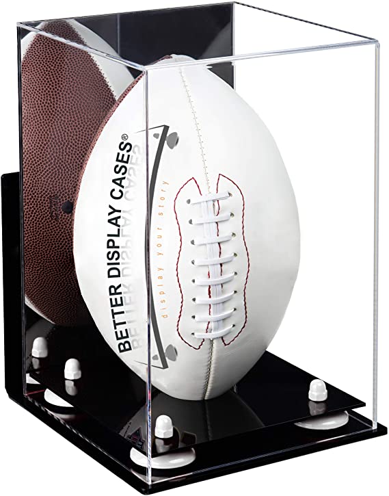 Full-Size Football Display Case Vertical - Mirror No Wall Mounts (B42/A060)