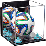 Mini/Miniature (not Full Size) Soccer Ball Display Case - Mirror Wall Mount  (B03/A015)