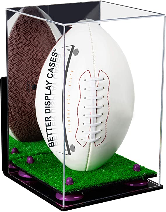Full-Size Football Display Case Vertical - Mirror Wall Mount (B42/A060)