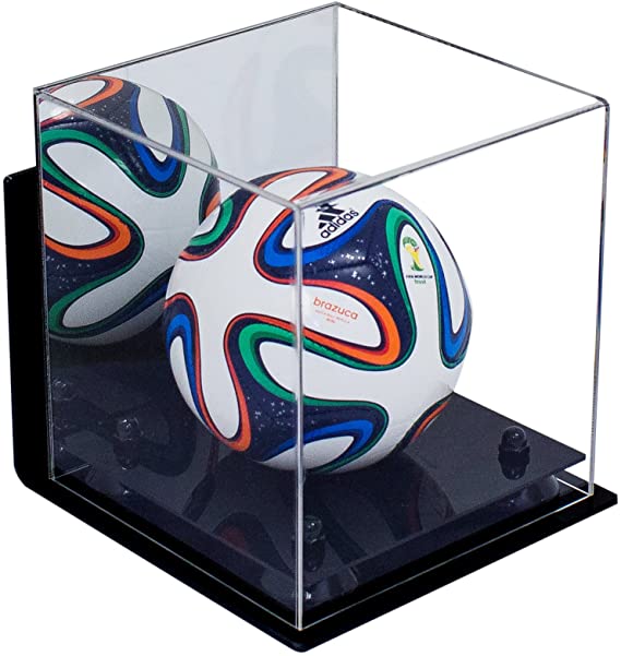 Mini/Miniature (not Full Size) Soccer Ball Display Case - Mirror Wall Mounts (B03/A015)