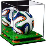 Mini/Miniature (not Full Size) Soccer Ball Display Case - Mirror No Wall Mounts (B03/A015)