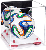 Mini/Miniature (not Full Size) Soccer Ball Display Case - Mirror No Wall Mounts (B03/A015)