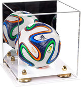 Mini/Miniature (not Full Size) Soccer Ball Display Case - Mirror No Wall Mounts (B03/A015)