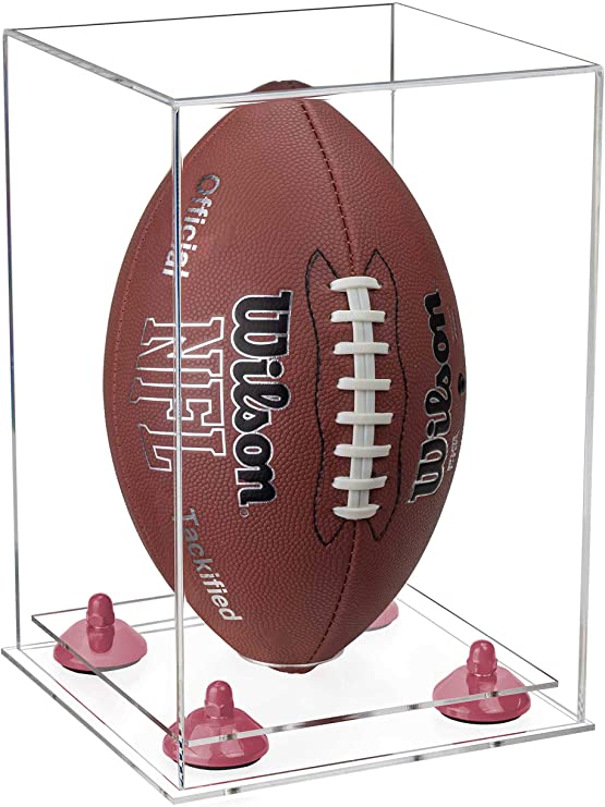 Full-Size Football Display Case Vertical - Mirror No Wall Mounts (B42/A060)