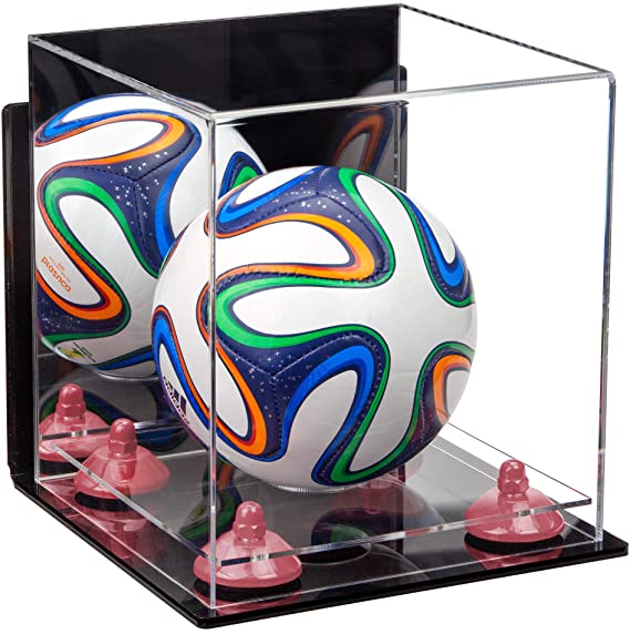 Mini/Miniature (not Full Size) Soccer Ball Display Case - Mirror Wall Mount  (B03/A015)