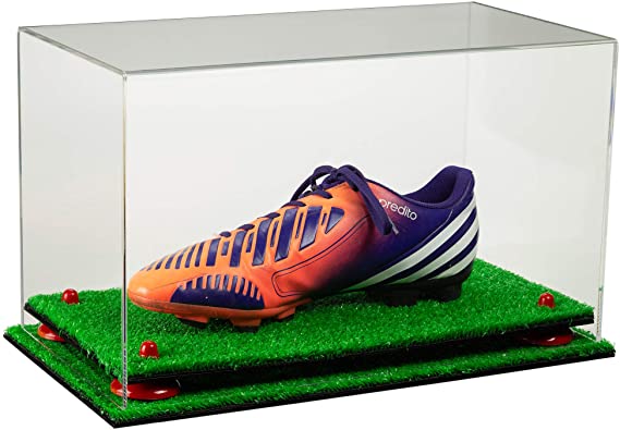 Acrylic Large Single Shoe Display Case for Basketball Shoe, Soccer, Football Cleat - 15x8x9 Clear (V11/a013)