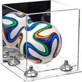 Mini/Miniature (not Full Size) Soccer Ball Display Case - Mirror No Wall Mounts (B03/A015)