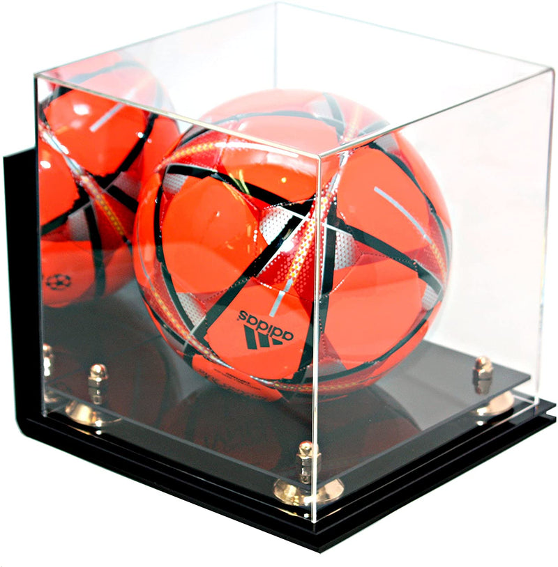 Acrylic Soccer Ball Display Case - Mirror Wall Mounts (B02/A027)