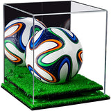 Mini/Miniature (not Full Size) Soccer Ball Display Case - Mirror No Wall Mounts (B03/A015)