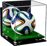 Mini/Miniature (not Full Size) Soccer Ball Display Case - Mirror Wall Mount  (B03/A015)