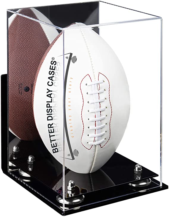 Full-Size Football Display Case Vertical - Mirror Wall Mount (B42/A060)