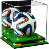 Mini/Miniature (not Full Size) Soccer Ball Display Case - Mirror No Wall Mounts (B03/A015)