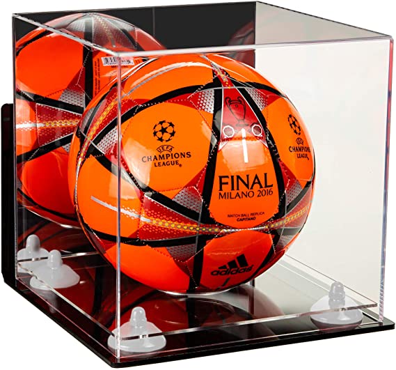 Acrylic Soccer Ball Display Case - Mirror Wall Mounts (B02/A027)