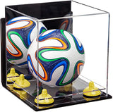 Mini/Miniature (not Full Size) Soccer Ball Display Case - Mirror Wall Mounts (B03/A015)