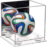 Mini/Miniature (not Full Size) Soccer Ball Display Case - Mirror No Wall Mounts (B03/A015)