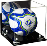 Acrylic Soccer Ball Display Case - Mirror Wall Mounts (B02/A027)