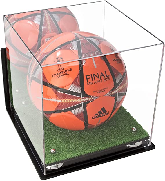 Acrylic Soccer Ball Display Case - Mirror Wall Mounts (B02/A027)