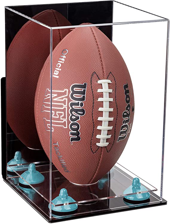 Full-Size Football Display Case Vertical - Mirror No Wall Mounts (B42/A060)