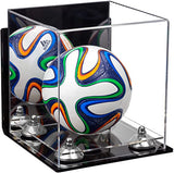 Mini/Miniature (not Full Size) Soccer Ball Display Case - Mirror Wall Mounts (B03/A015)