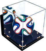 Mini/Miniature (not Full Size) Soccer Ball Display Case - Mirror Wall Mount  (B03/A015)