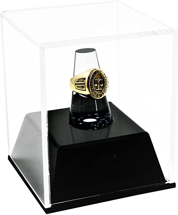 Clear Acrylic Championship School Ring Display Case with Drawer