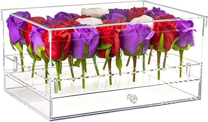 Clear Acrylic Flowers Display Case for Wedding and Home