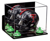 Mini/Miniature Football Helmet (not Full Size) Display Case - Mirror no Wall Mounts (A003/V45)