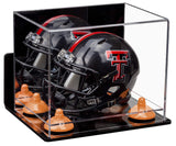 Mini/Miniature Football Helmet (not Full Size) Display Case - Mirror no Wall Mounts (A003/V45)