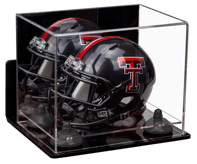 Mini/Miniature Football Helmet (not Full Size) Display Case - Mirror no Wall Mounts (A003/V45)