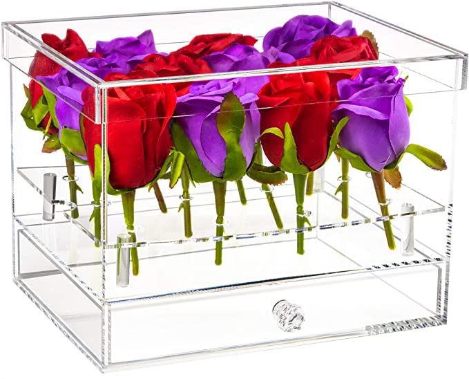 Clear Acrylic Flowers Display Case for Wedding and Home