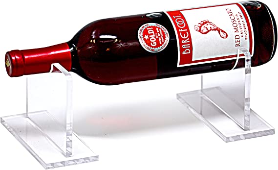 Clear Acrylic Wine Bottle Display Bracket -  Crystal Clear