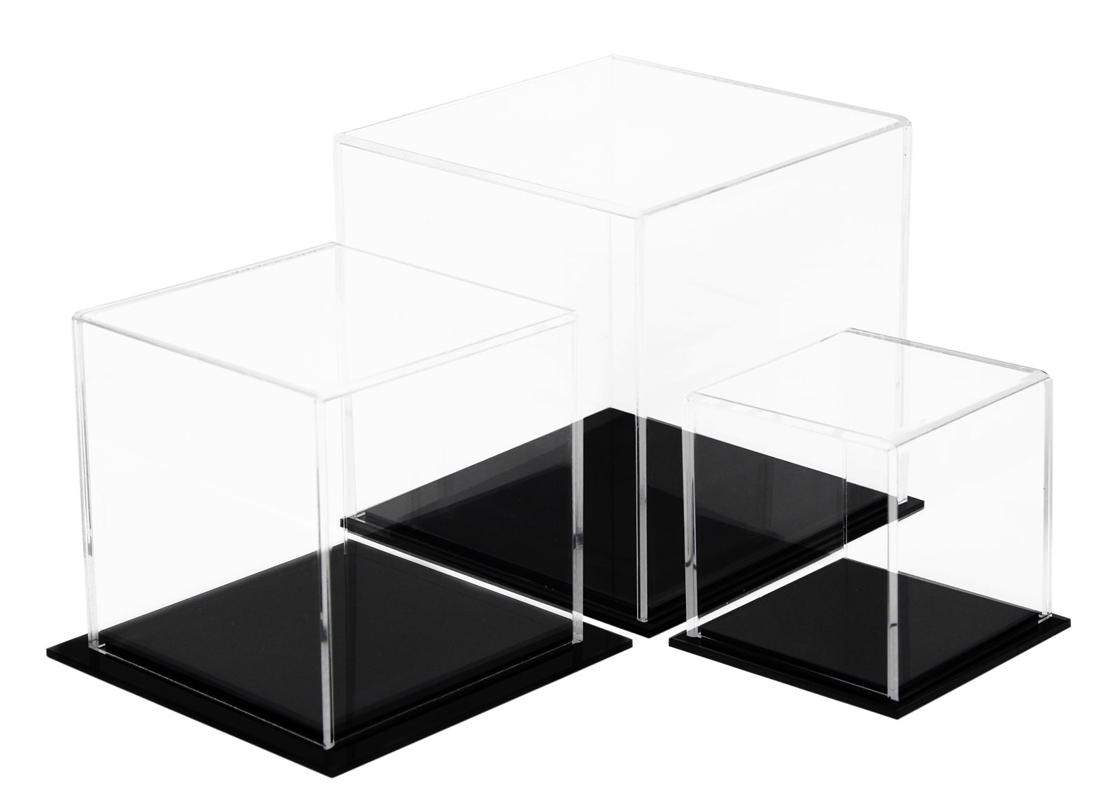 Clear Acrylic Cube Display Nesting Risers Set of 3 Better Display Cases