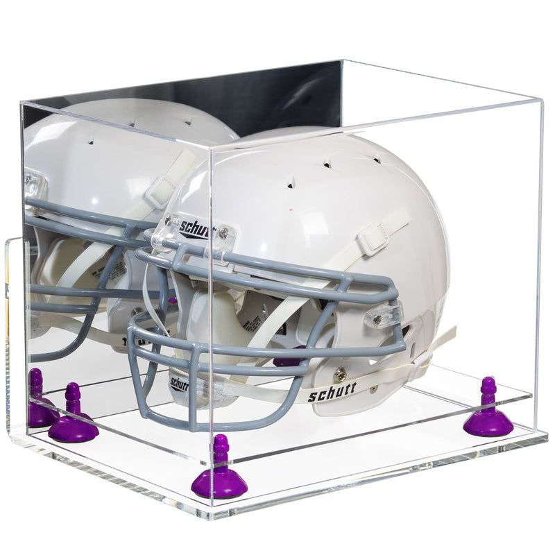 Mirror Clear Base Purple Risers Helmet Display Case