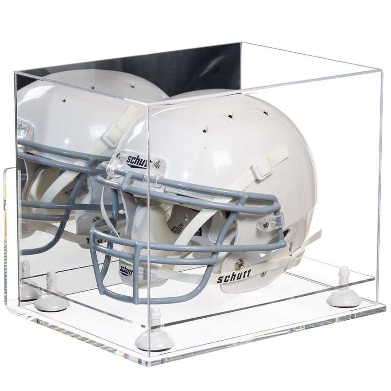 Mirror White Risers Wall Mount Helmet Display Case