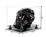 14.5x11x12 Clear Acrylic Catchers Helmet Display Box with Black Base